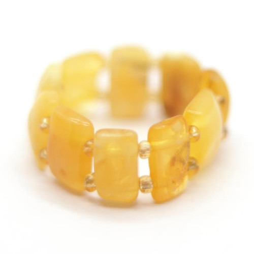 Royal Milky Baltic Amber Elastic Ring