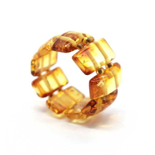 Stretch Honey Baltic Amber Ring