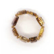 Green Color Baltic Amber Elastic Ring Plant inclusions