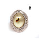 Silver Color Ring With Butter Color Baltic Amber Size 7 (17.5mm)