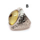 Silver Color Ring With Butter Color Baltic Amber Size 7 (17.5mm)