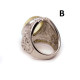 Silver Color Ring With Butter Color Baltic Amber Size 7 (17.5mm)