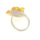 Silver Color Ring With Light Honey Baltic Amber size adjustable