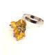 Silver Color Ring With Light Honey Baltic Amber size adjustable