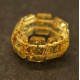 Yellow Color Baltic Amber Elastic Ring 38