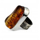 Massive 925 Sterling Silver Ring with Royal Cognac Amber