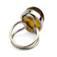 Elegant 925 Sterling Silver Ring with Oval Honey-Cognac Baltic Amber (Adjustable Size)