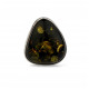 Adjustable Sterling Silver Ring with Clear Green Baltic Amber