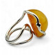 Massive Adjustable Silver Ring with "Egg-Yolk" Baltic Amber (10.41 g)