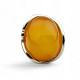 Massive Adjustable Silver Ring with "Egg-Yolk" Baltic Amber (10.41 g)