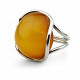 Massive Adjustable Silver Ring with "Egg-Yolk" Baltic Amber (10.41 g)