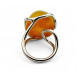 Massive Adjustable Silver Ring with "Egg-Yolk" Baltic Amber (10.41 g)