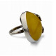 Adjustable Sterling Silver Ring with Egg Yolk Baltic Amber