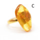 Gold Color Adjustable Ring With Lemon Color Baltic Amber 9