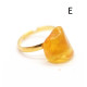 Gold Color Adjustable Ring With Lemon Color Baltic Amber 9