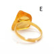Gold Color Adjustable Ring With Lemon Color Baltic Amber 9