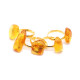Gold Color Adjustable Ring With Lemon Color Baltic Amber 9