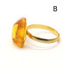 Gold Color Adjustable Ring With Lemon Color Baltic Amber 9
