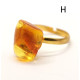 Gold Color Adjustable Ring With Lemon Color Baltic Amber 9