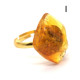 Gold Color Adjustable Ring With Lemon Color Baltic Amber 9