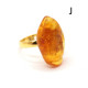 Gold Color Adjustable Ring With Lemon Color Baltic Amber 9