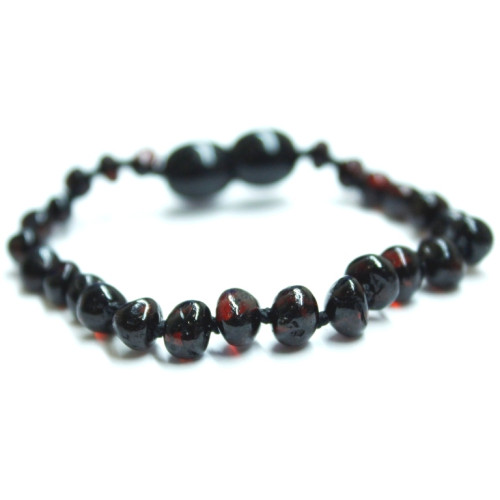 Polished Baroque Style Cherry Amber Teething  Bracelet/Anklet For Baby