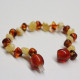 Polished Baroque Style Milky/Cognac Baltic Amber Teething Bracelet/Anklet