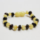 Polished Baraque Style Milky/Chery Baltic Amber Teething Bracelet/Anklet
