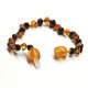Polished Baroque Style Cognac/Cherry Baltic Amber Teething Bracelet/Anklet