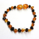 Polished Baroque Style Cognac/Cherry Baltic Amber Teething Bracelet/Anklet