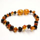 Polished Baroque Style Cognac/Cherry Baltic Amber Teething Bracelet/Anklet