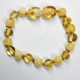 Polished Baroque Style Milky/Lemon Baltic Amber Teething Bracelet/Anklet