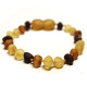 Unpolished Baroque Style Multi color Baltic Amber Teething Bracelet / Anklet