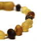 Unpolished Baroque Style Multi color Baltic Amber Teething Bracelet / Anklet