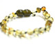Polished Baroque Style Light Green Baltic Amber Teething Bracelet/Anklet