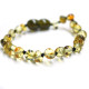 Polished Baroque Style Light Green Baltic Amber Teething Bracelet/Anklet
