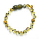 Polished Baroque Style Light Green Baltic Amber Teething Bracelet/Anklet