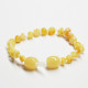 Polished Baroque Style Milky (Royal) Baltic Amber Teething Bracelet/Anklet