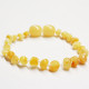 Polished Baroque Style Milky (Royal) Baltic Amber Teething Bracelet/Anklet
