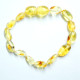 Polished Olive Style Lemon Amber Baby Teething Teething Bracelet / Anklet