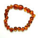 Polished Baroque Style Light Cognac Baltic Amber Teething Bracelet/Anklet