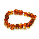 Polished Baroque Style Light Cognac Baltic Amber Teething Bracelet/Anklet