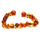 Polished Baroque Style Light Cognac Baltic Amber Teething Bracelet/Anklet