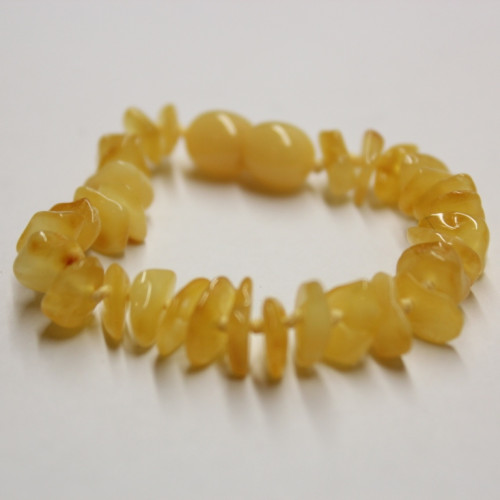 Polished Nugget Style Milky Baltic Amber Teething Bracelet / Anklet