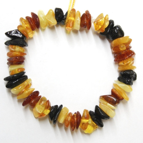 Polished Nugget Style Multicolor Baltic Amber Teething Bracelet / Anklet
