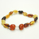 Polished Bean Style Multicolor Amber Baby Teething Bracelet / Anklet
