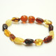 Polished Bean Style Multicolor Amber Baby Teething Bracelet / Anklet
