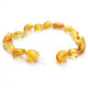 Polished Bean Style Honey Amber Baby Teething Bracelet / Anklet