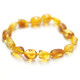 Polished Bean Style Honey Amber Baby Teething Bracelet / Anklet