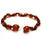 Polished Bean Style Dark Cognac Amber Baby Teething Bracelet / Anklet